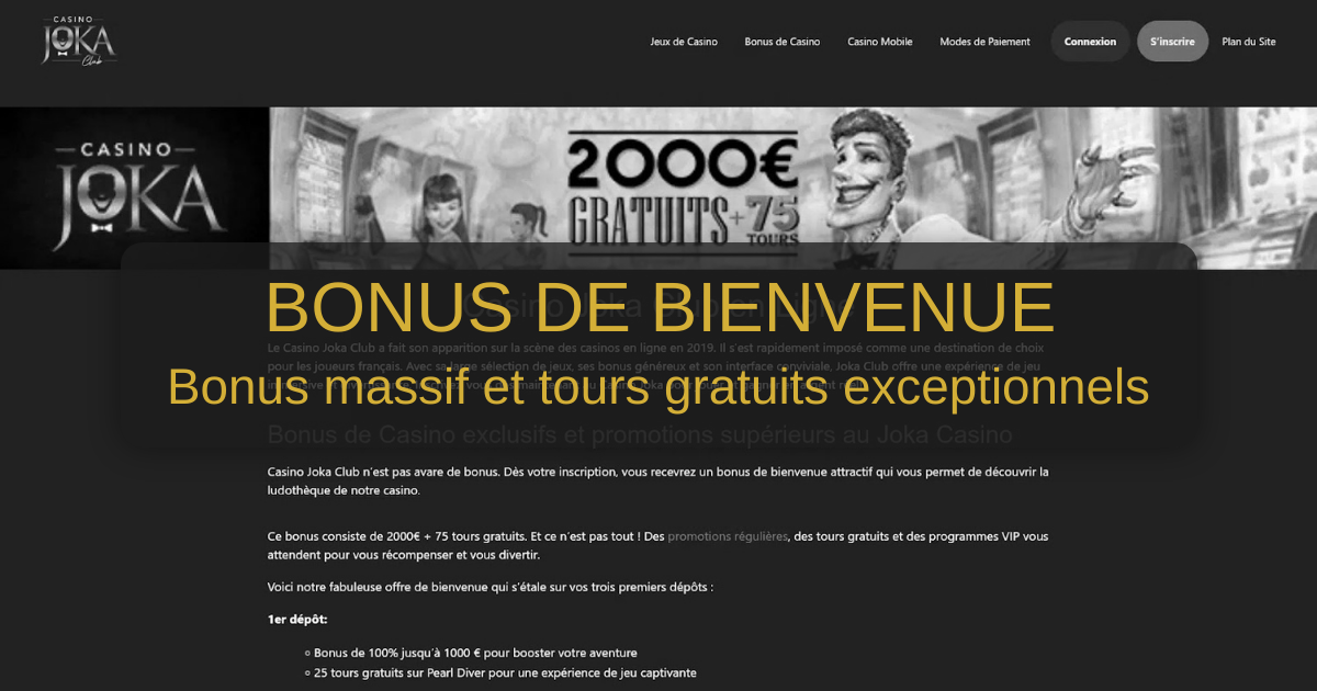 Casino Joka Avis welcome bonus